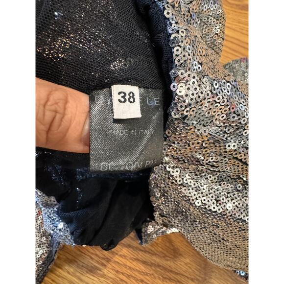 DANIELE CARLOTTA Sequin Crop Top in silver size 38 - Picture 9 of 12